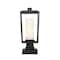 Z-Lite Sheridan 1 Light Outdoor Pier Mounted Fixture, Black & White Opal 595PHMS-SQPM-BK - alternate 2